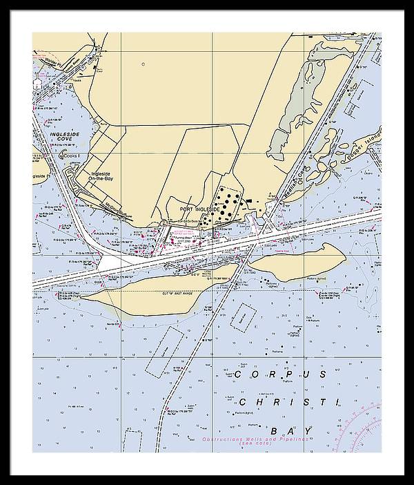 Ingleside-texas Nautical Chart - Framed Print