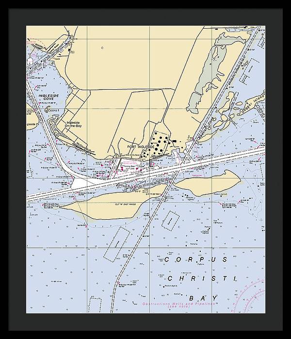 Ingleside-texas Nautical Chart - Framed Print