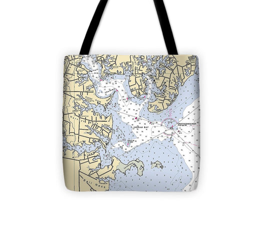 Ingram Bay Virginia Nautical Chart Tote Bag