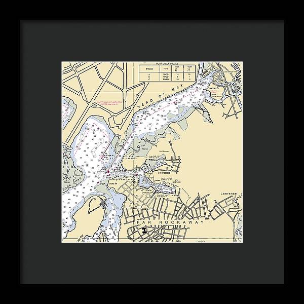 Inwood-new York Nautical Chart - Framed Print