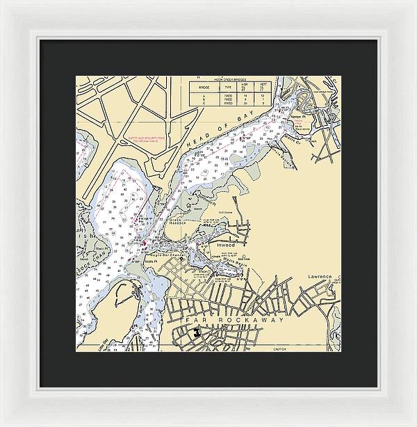 Inwood-new York Nautical Chart - Framed Print