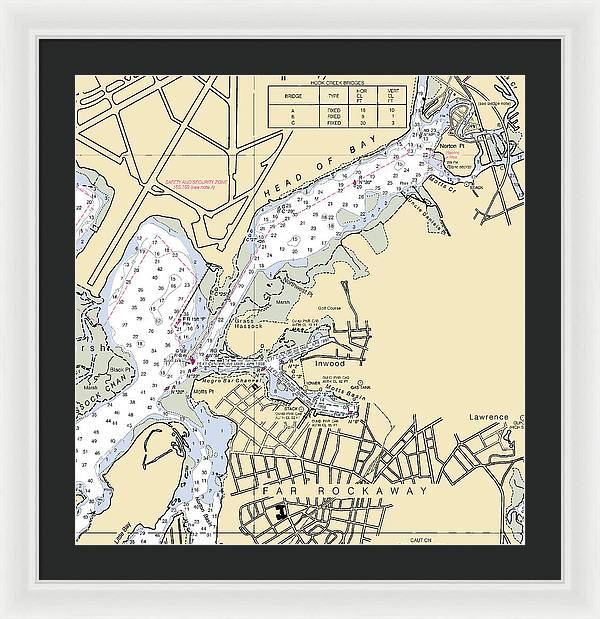 Inwood-new York Nautical Chart - Framed Print