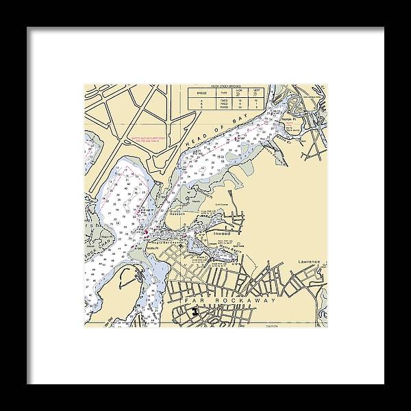 A beuatiful Framed Print of the Inwood-New York Nautical Chart by SeaKoast