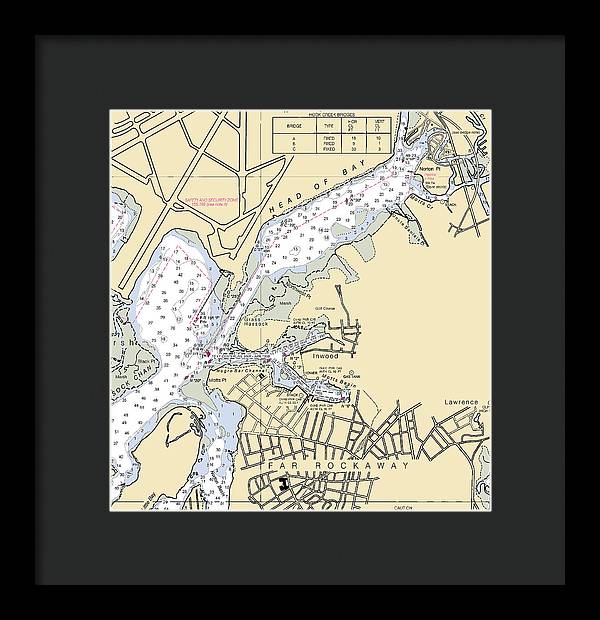 Inwood-new York Nautical Chart - Framed Print