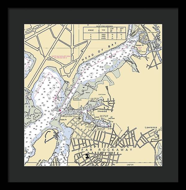 Inwood-new York Nautical Chart - Framed Print