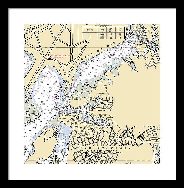 Inwood-new York Nautical Chart - Framed Print