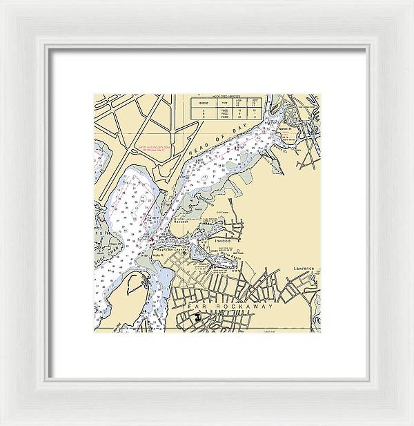 Inwood-new York Nautical Chart - Framed Print