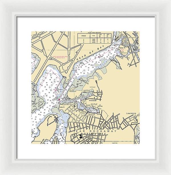 Inwood-new York Nautical Chart - Framed Print