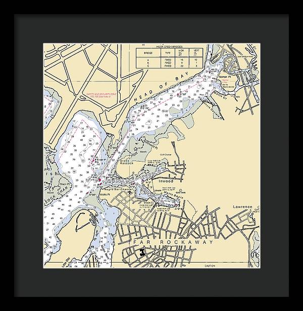 Inwood-new York Nautical Chart - Framed Print