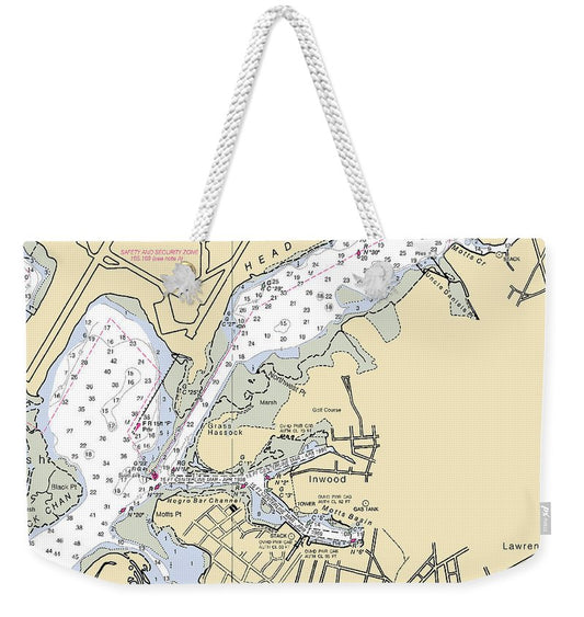 Inwood-new York Nautical Chart - Weekender Tote Bag