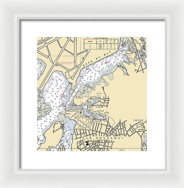 Inwood-new York Nautical Chart - Framed Print