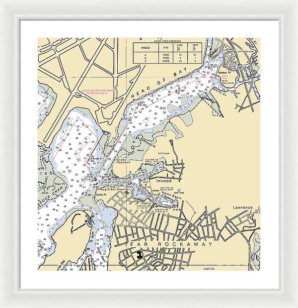 Inwood-new York Nautical Chart - Framed Print