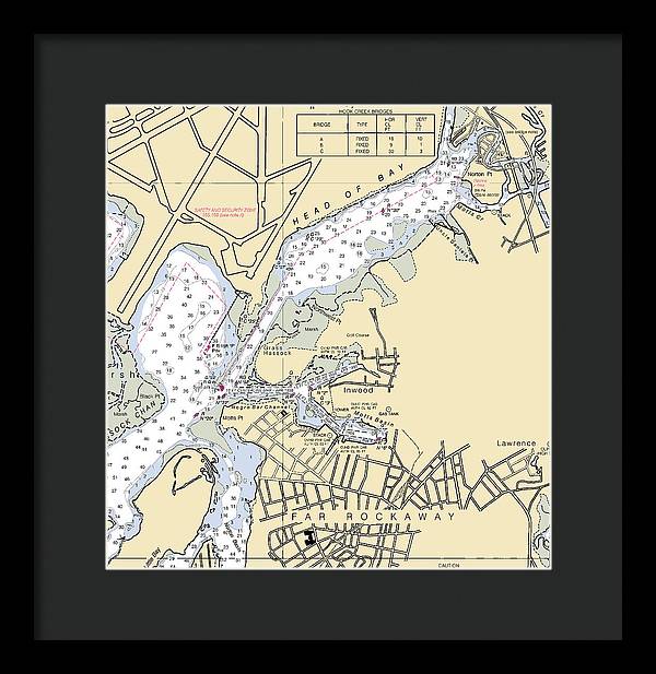 Inwood-new York Nautical Chart - Framed Print