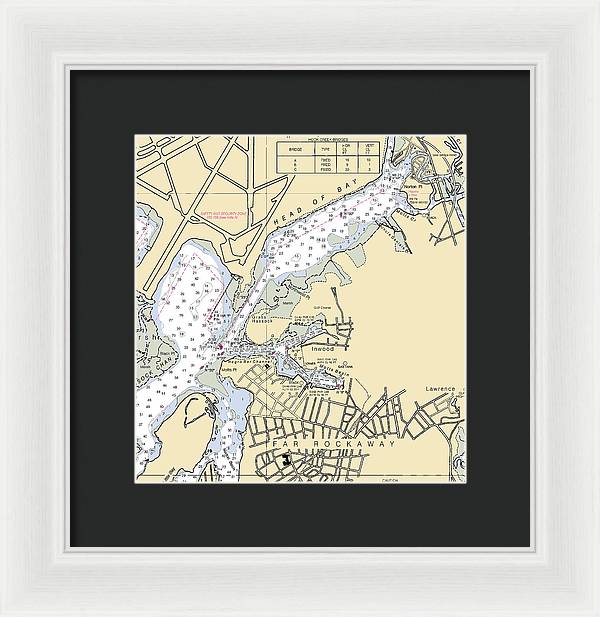 Inwood-new York Nautical Chart - Framed Print