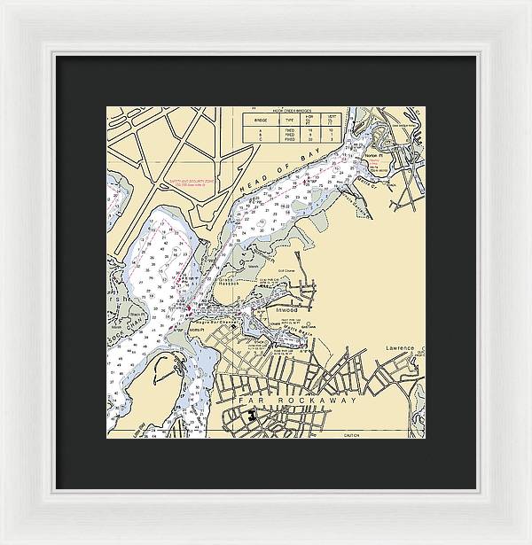 Inwood-new York Nautical Chart - Framed Print