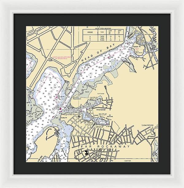 Inwood-new York Nautical Chart - Framed Print