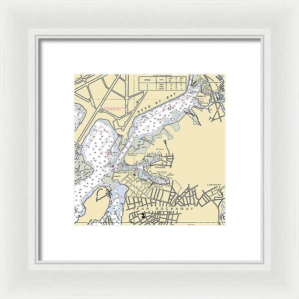 Inwood-new York Nautical Chart - Framed Print