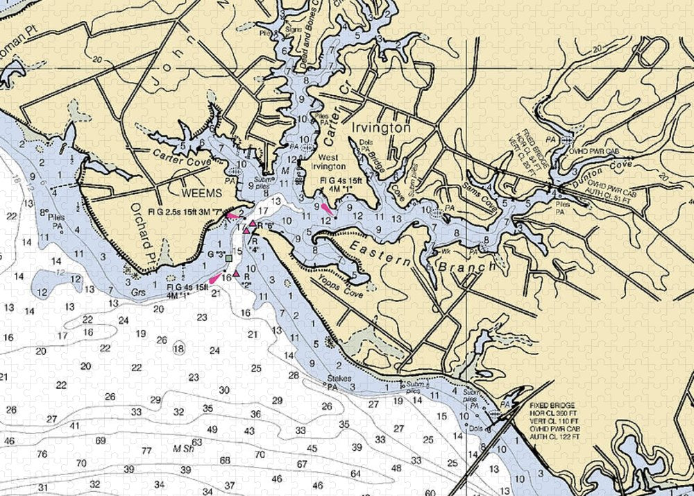 Irvington-virginia Nautical Chart - Puzzle
