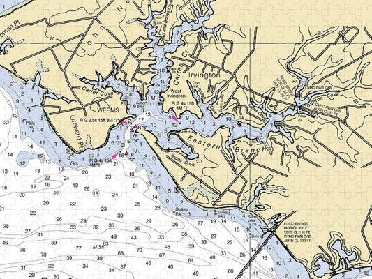 Irvington Virginia Nautical Chart Puzzle