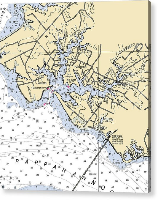 Irvington-Virginia Nautical Chart  Acrylic Print