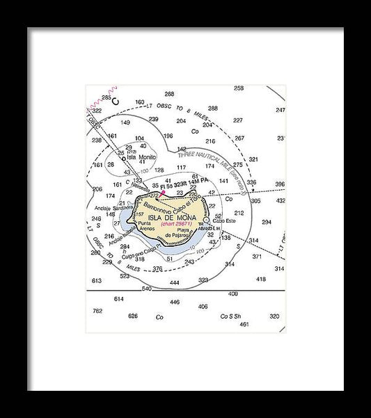 A beuatiful Framed Print of the Isla De Mona-Puerto Rico Nautical Chart by SeaKoast