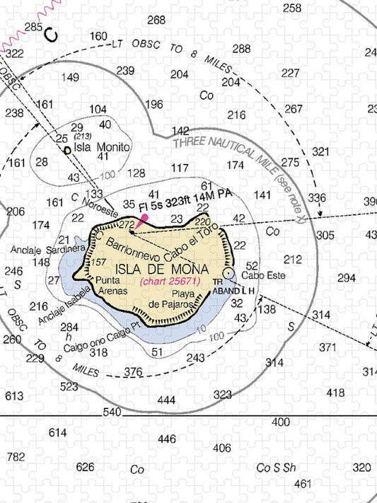 Isla De Mona Puerto Rico Nautical Chart Puzzle