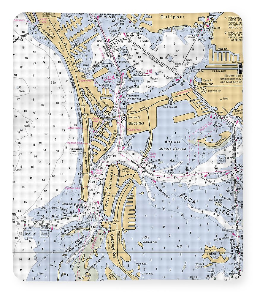 Isla Del Sol -florida Nautical Chart _v2 - Blanket