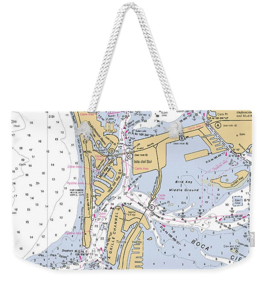 Isla Del Sol -florida Nautical Chart _v2 - Weekender Tote Bag