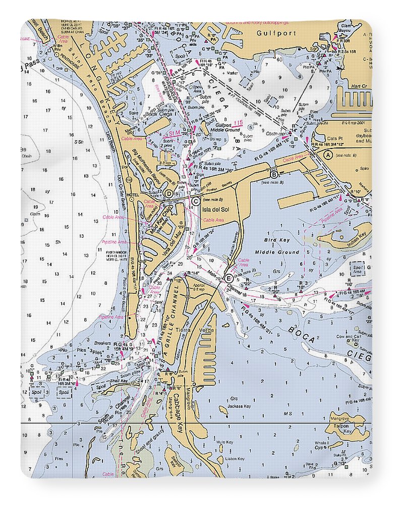 Isla Del Sol -florida Nautical Chart _v2 - Blanket