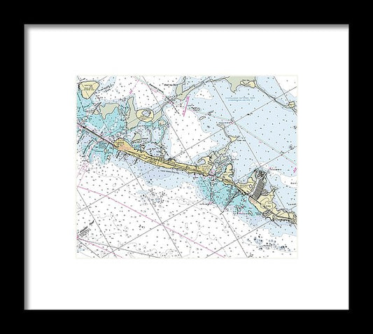 Islamorada Florida Nautical Chart - Framed Print