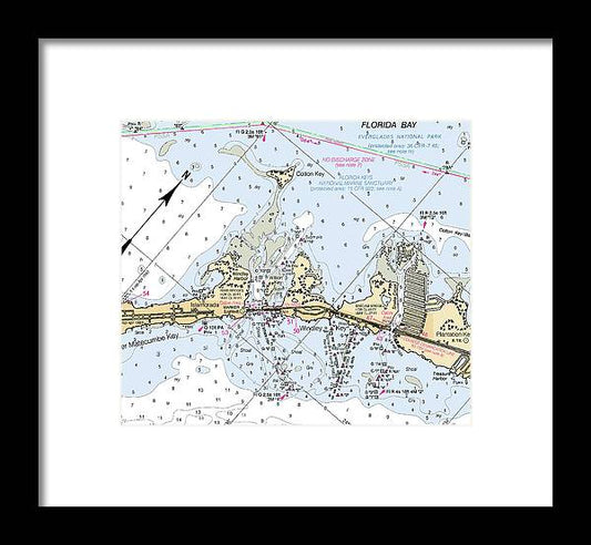 A beuatiful Framed Print of the Islamorada -Florida Nautical Chart _V2 by SeaKoast