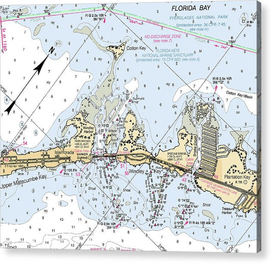 Islamorada -Florida Nautical Chart _V2  Acrylic Print