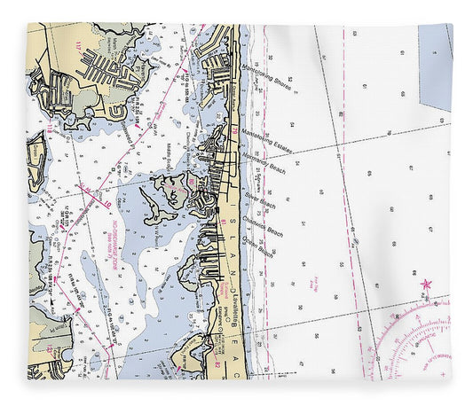 Island Beach  New Jersey Nautical Chart _V2 Blanket