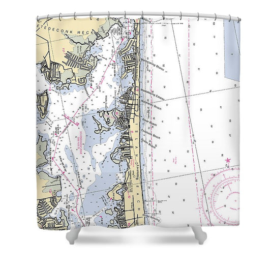 Island Beach  New Jersey Nautical Chart _V2 Shower Curtain