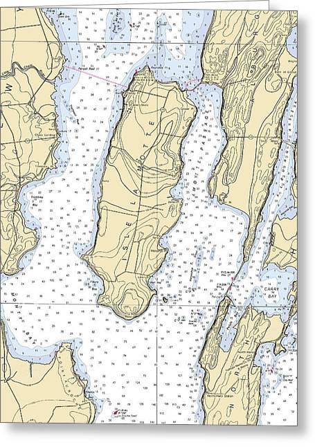 Isle La Motte-lake Champlain  Nautical Chart - Greeting Card