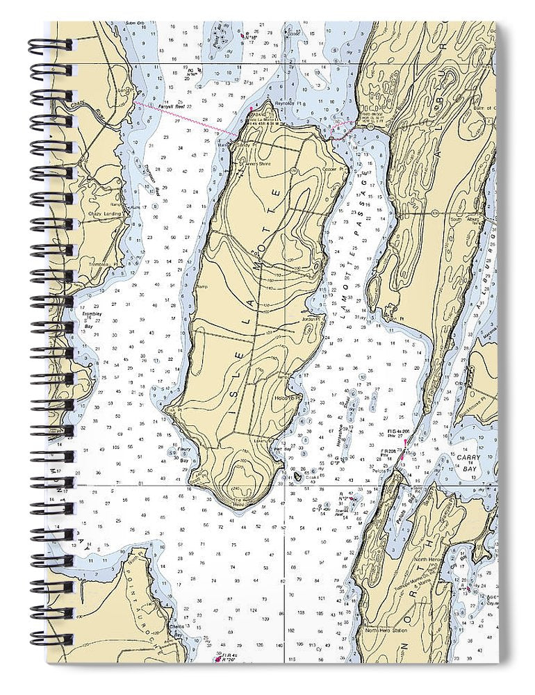Isle La Motte Lake Champlain  Nautical Chart Spiral Notebook
