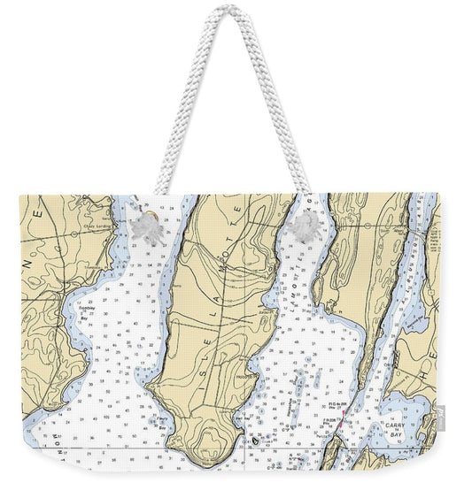 Isle La Motte-lake Champlain  Nautical Chart - Weekender Tote Bag
