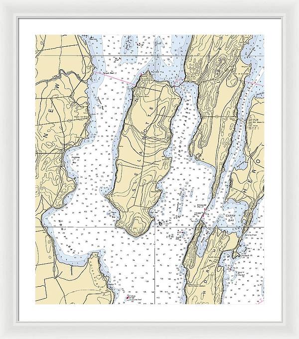 Isle La Motte-lake Champlain  Nautical Chart - Framed Print