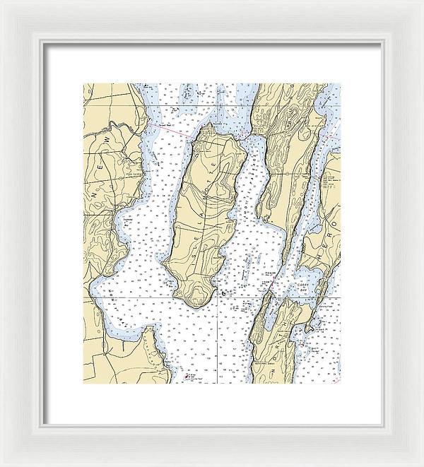 Isle La Motte-lake Champlain  Nautical Chart - Framed Print