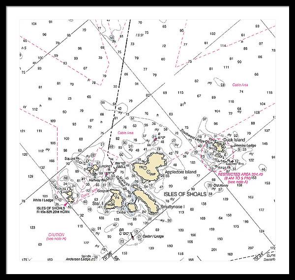 Isle Of Shoals-maine Nautical Chart - Framed Print