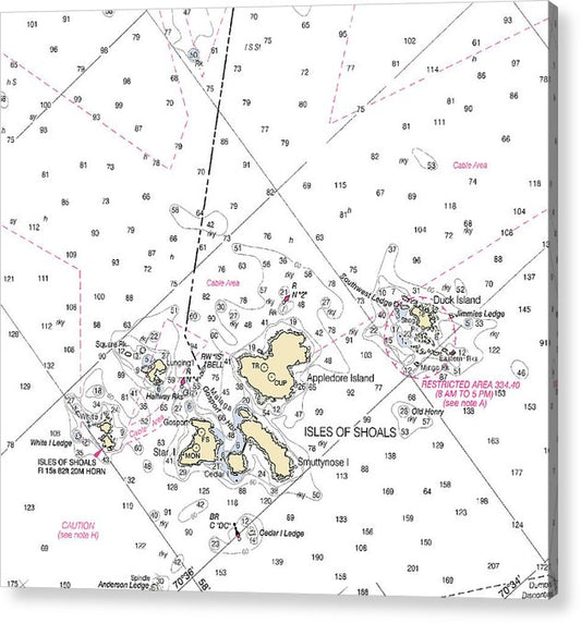 Isle Of Shoals-Maine Nautical Chart  Acrylic Print