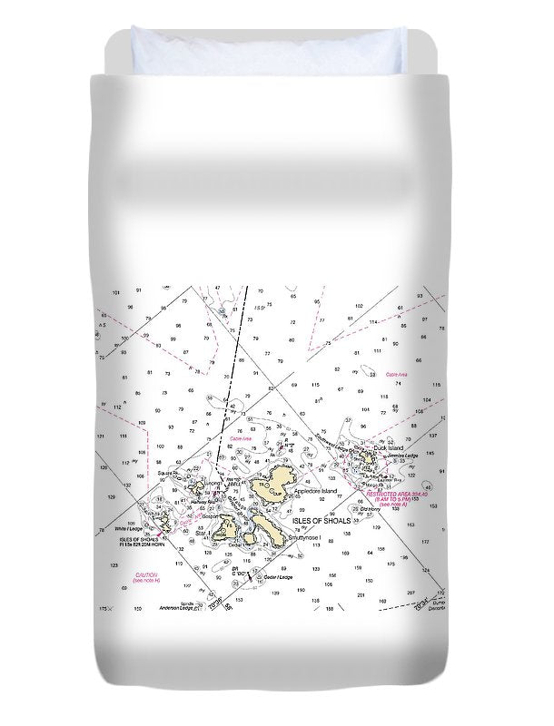 Isle Of Shoals-maine Nautical Chart - Duvet Cover