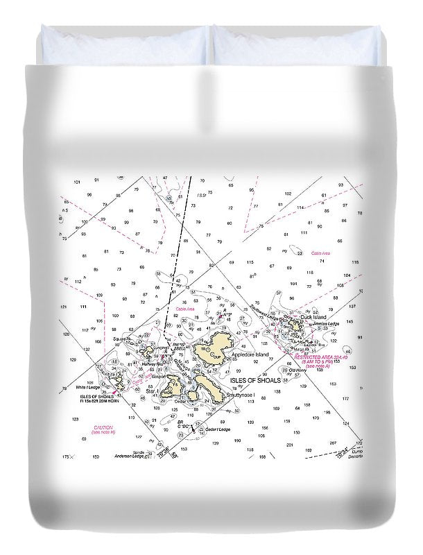 Isle Of Shoals-maine Nautical Chart - Duvet Cover