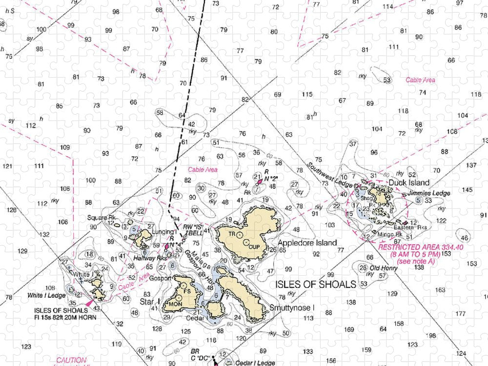 Isle Of Shoals Maine Nautical Chart Puzzle