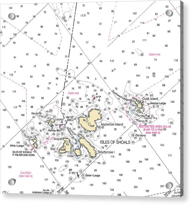Isle Of Shoals-maine Nautical Chart - Acrylic Print