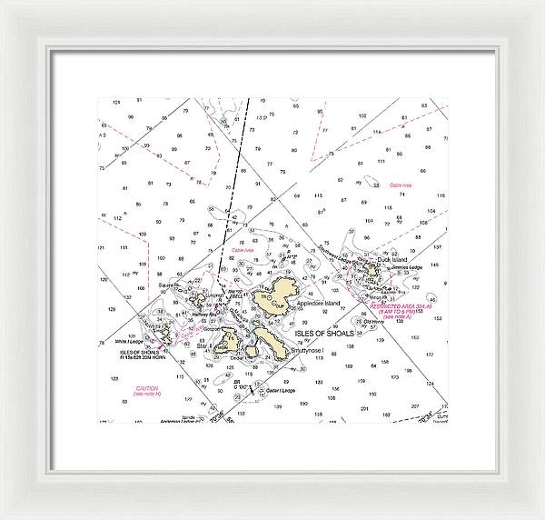 Isle Of Shoals-maine Nautical Chart - Framed Print