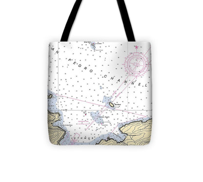 Isthmus Cove California Nautical Chart Tote Bag