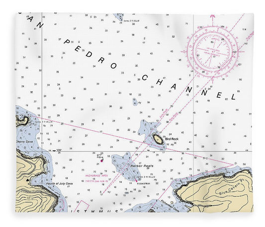 Isthmus Cove California Nautical Chart Blanket
