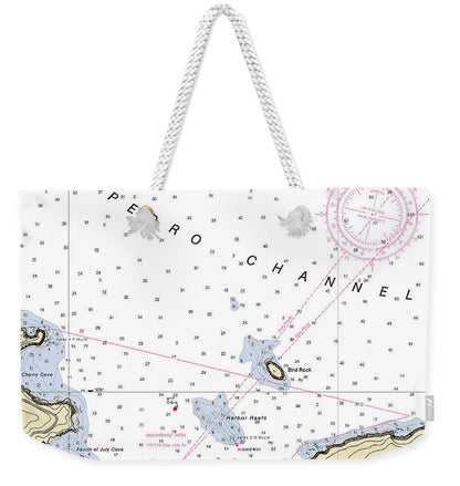 Isthmus Cove-california Nautical Chart - Weekender Tote Bag