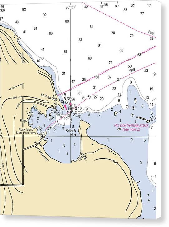 Jackson Harbor-lake Michigan Nautical Chart - Canvas Print